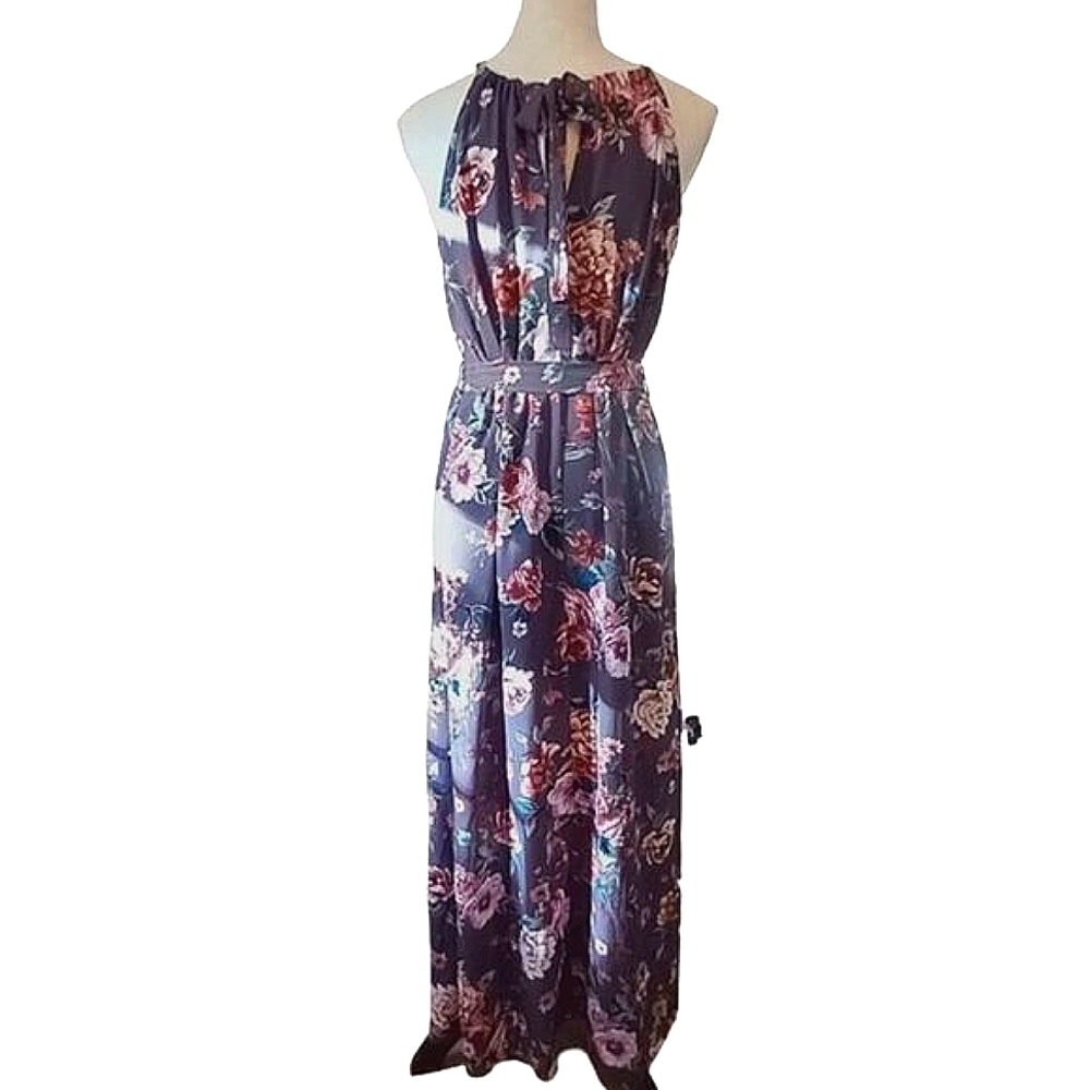 Everly Halter Floral Maxi Sz S - Picture 5 of 9